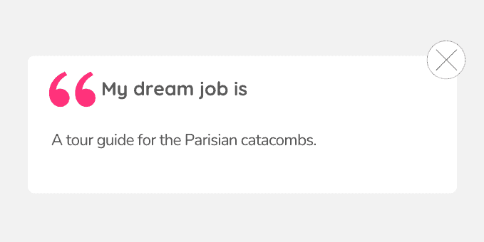 My dream job is