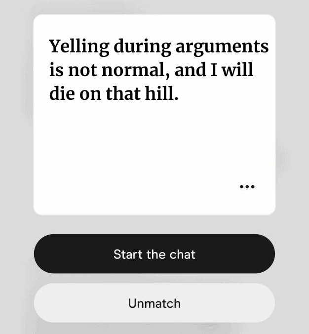 Yelling during arguments is not normal, and I will die on that hill.
