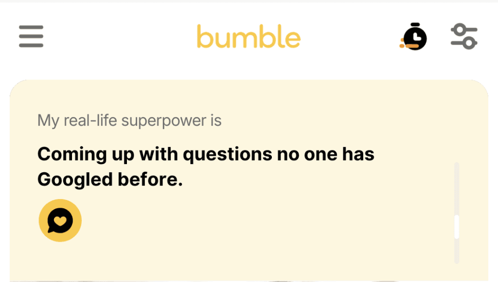 Personality Quirks & Daily Habits Prompts on Bumble