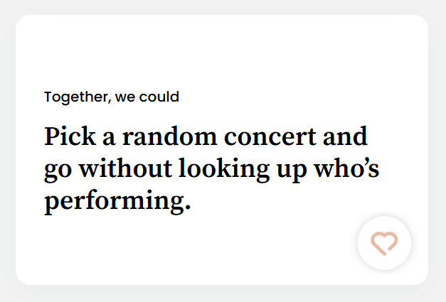 pick a random concert