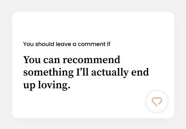 You should leave a comment if You should leave a comment if