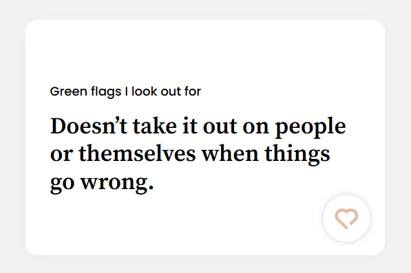 Green flags I look out for