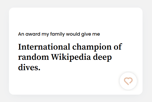 International champion of random Wikipedia deep dives.