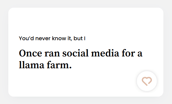 Once ran social media for a llama farm.