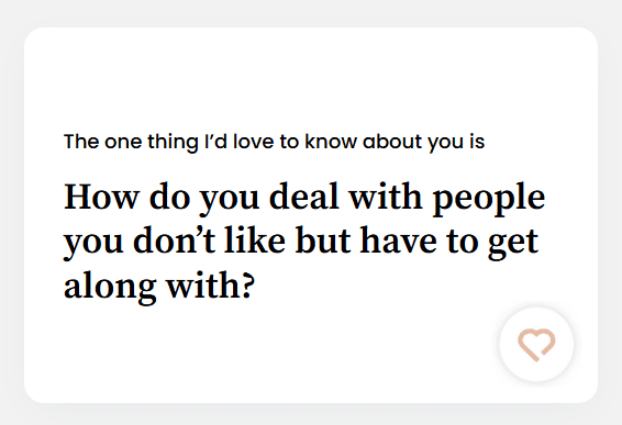 The one thing I’d love to know about you is