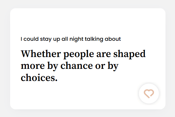 Whether people are shaped more by chance or by choices.