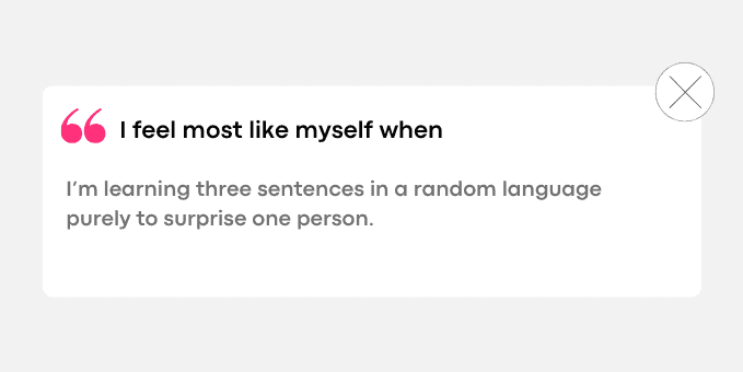 I’m learning three sentences in a random language purely to surprise one person.