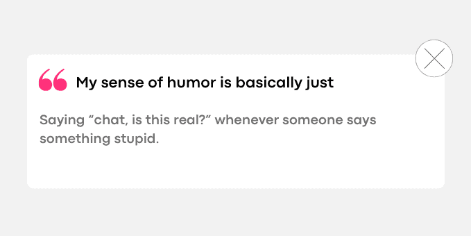 Saying “chat, is this real” whenever someone says something stupid.
