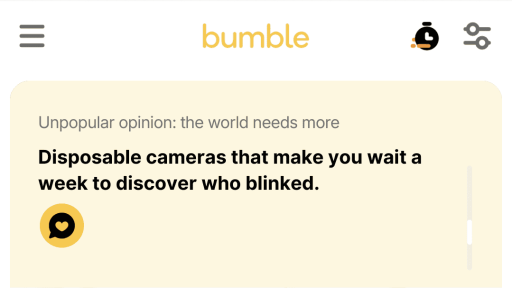 1. Disposable cameras that make you wait a week to discover who blinked.