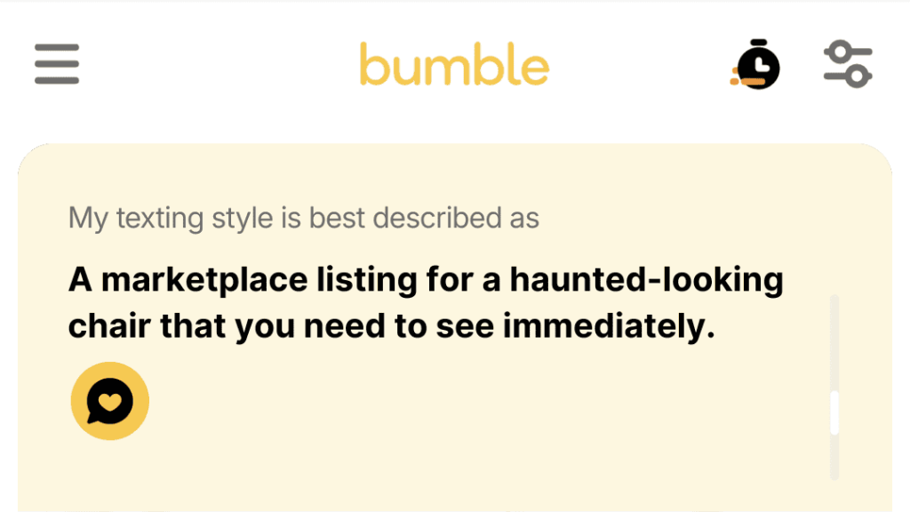 2. A marketplace listing for a haunted-looking chair that you need to see immediately.