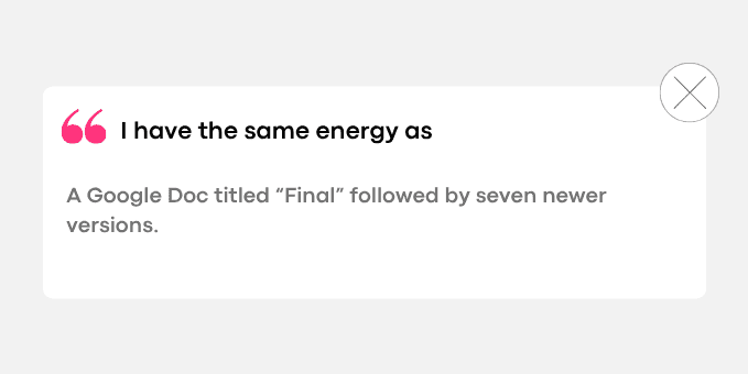 A Google Doc titled “Final” followed by seven newer versions.