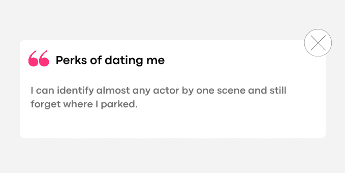 I can identify almost any actor by one scene and still forget where I parked.