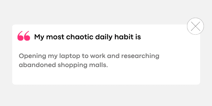 Opening my laptop to work and researching abandoned shopping malls.