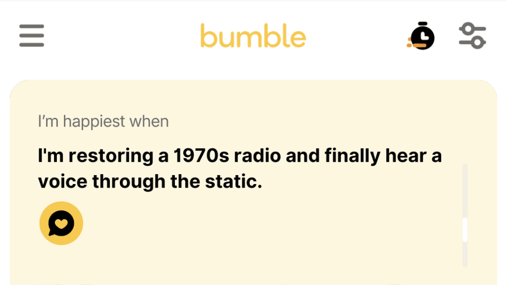 2. I'm restoring a 1970s radio and finally hear a voice through the static.
