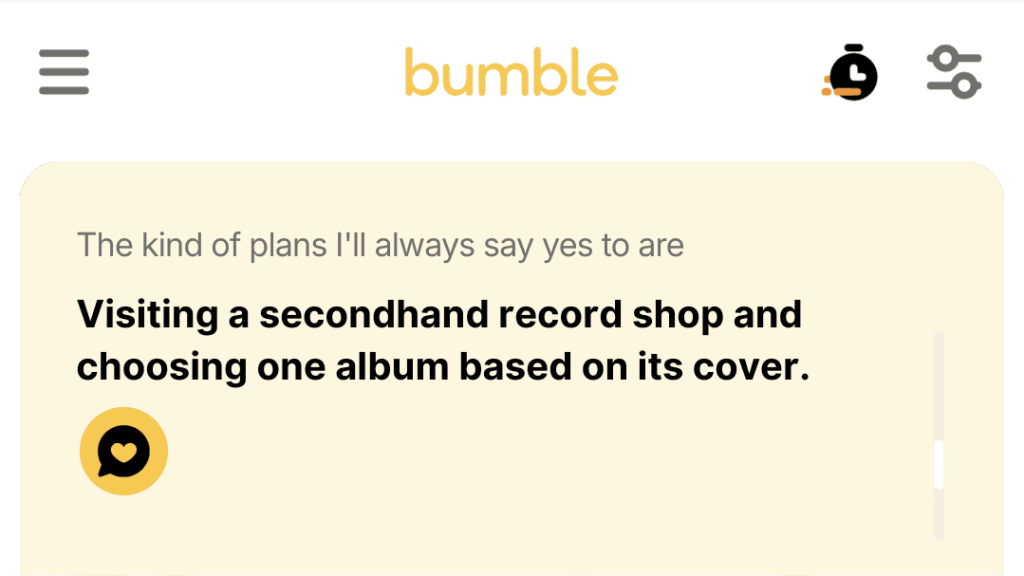 3. Visiting a secondhand record shop and choosing one album based on its cover.