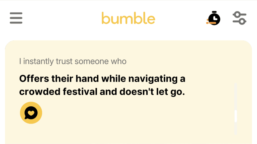 Offers their hand while navigating a crowded festival and doesn't let go.